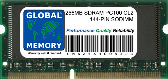 256MB SDRAM PC100 100MHz 144-PIN SODIMM MEMORY RAM FOR LAPTOPS/NOTEBOOKS
